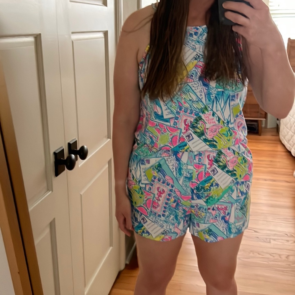 Lilly Pulitzer Dayley Romper Pop Up Wish You Were Here Postcard Print - Large - Picture 2 of 16